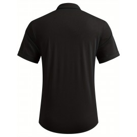 ELESOL Camisa de Algodão para Homem Verão Sem Dobrar Manga Curta Casual com Botão Camisetas Musculares