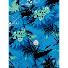 Camisa Masculina de Manga Curta KEEVOOM Havaí com Estampa de Coqueiro e Botões, Camisa Térmica para Férias na Praia, Poliéster, Leve, Casual de Verão, Corte Tipo H, Bolso, Lavagem à Mão ou Limpagem a Seco, Camisa para Homens Adultos