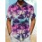 Camisa de manga curta criativa de estilo palmeira para homem, feita de poliéster leve, com gola de botão, é perfeita para uso casual na praia em Hawaii durante o verão.