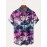 Camisa de manga curta criativa de estilo palmeira para homem, feita de poliéster leve, com gola de botão, é perfeita para uso casual na praia em Hawaii durante o verão.