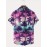 Camisa de manga curta criativa de estilo palmeira para homem, feita de poliéster leve, com gola de botão, é perfeita para uso casual na praia em Hawaii durante o verão.