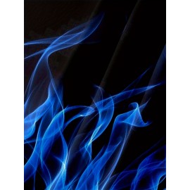 Camisa havaiana de manga curta com padrão artístico para homem - Azul vibrante e preto com estampa geométrica, botão casual para atividades ao ar livre, ajuste confortável para todas as estações, roupa casual para atividades ao ar livre | Camisa com padrã