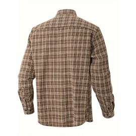 Tendência de Primavera e Verão para Homens, Xadrez Solto e Versátil, Camisa Casual de Moda, Jaqueta de Manga Comprida
