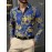 Camisa Masculina SINBOS com Estampa de Dragão e Flores - Camisa Grossa para Verão, Gola Quadrada, Preto e Dourado, Corte Solto Alternativa a Blazer Formal/Casual para Festas/Escritório - Design Transparente, Tecido Durável, Ideal para Eventos