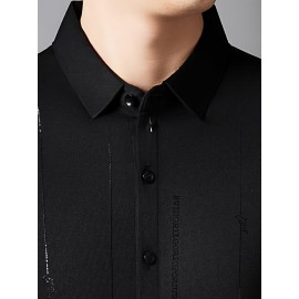 Camisa Masculina de Manga Curta JOSFOND - Poliéster Leve e Respirável, Corte Solto com Gola Quadrada e Estampa Animal, Design de Botões para Escritório e Casual, Tecido Suave