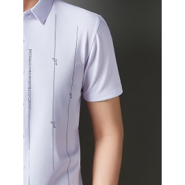 Camisa Masculina de Manga Curta JOSFOND - Poliéster Leve e Respirável, Corte Solto com Gola Quadrada e Estampa Animal, Design de Botões para Escritório e Casual, Tecido Suave