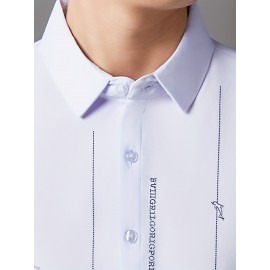 Camisa Masculina de Manga Curta JOSFOND - Poliéster Leve e Respirável, Corte Solto com Gola Quadrada e Estampa Animal, Design de Botões para Escritório e Casual, Tecido Suave
