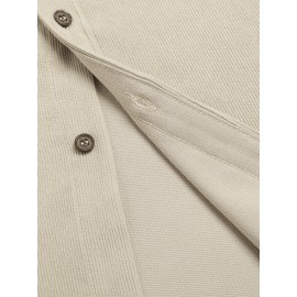 ELESOL Camisa Masculina Casual Com Botões, Blusa De Tecido Cotelê, Outono Inverno Verde Do Exército