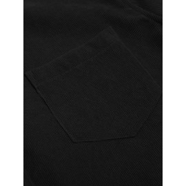 ELESOL Camisa Masculina Casual Com Botões, Blusa De Tecido Cotelê, Outono Inverno Verde Do Exército