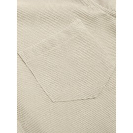 ELESOL Camisa Masculina Casual Com Botões, Blusa De Tecido Cotelê, Outono Inverno Verde Do Exército
