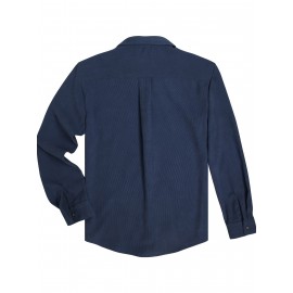 ELESOL Camisa Masculina Casual Com Botões, Blusa De Tecido Cotelê, Outono Inverno Verde Do Exército