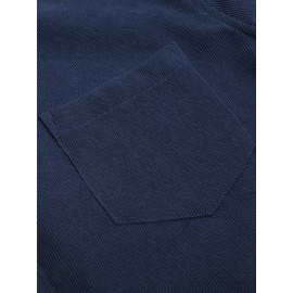 ELESOL Camisa Masculina Casual Com Botões, Blusa De Tecido Cotelê, Outono Inverno Verde Do Exército