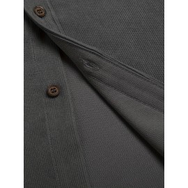 ELESOL Camisa Masculina Casual Com Botões, Blusa De Tecido Cotelê, Outono Inverno Verde Do Exército