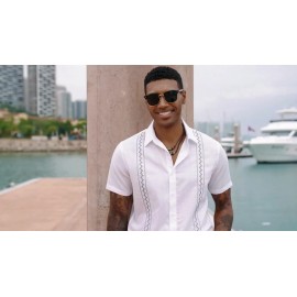 Camisas Cubanas Guayabera ELESOL para Homens Manga Curta Camisas Botão Casual Camisas de Férias de Verão