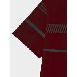 Camiseta Casual Masculina Preta Xadrez, 100% Poliéster, Gola Redonda, Lavável à Máquina - Todas as Estações, Xadrez Preto