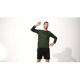 Conjunto de 6 Camisetas Esportivas Masculinas de Manga Longa Absorventes de Umidade - respiráveis, de secagem rápida, tecido de poliéster ligeiramente elástico - camiseta de cor sólida para esportes, fitness casual e vestuário casual