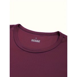 Conjunto de 6 Camisetas Esportivas Masculinas de Manga Longa Absorventes de Umidade - respiráveis, de secagem rápida, tecido de poliéster ligeiramente elástico - camiseta de cor sólida para esportes, fitness casual e vestuário casual