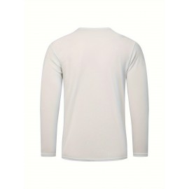 Conjunto de 6 Camisetas Esportivas Masculinas de Manga Longa Absorventes de Umidade - respiráveis, de secagem rápida, tecido de poliéster ligeiramente elástico - camiseta de cor sólida para esportes, fitness casual e vestuário casual