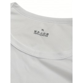 Conjunto de 6 Camisetas Esportivas Masculinas de Manga Longa Absorventes de Umidade - respiráveis, de secagem rápida, tecido de poliéster ligeiramente elástico - camiseta de cor sólida para esportes, fitness casual e vestuário casual