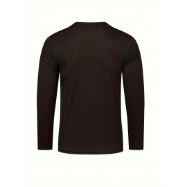 Conjunto de 6 Camisetas Esportivas Masculinas de Manga Longa Absorventes de Umidade - respiráveis, de secagem rápida, tecido de poliéster ligeiramente elástico - camiseta de cor sólida para esportes, fitness casual e vestuário casual