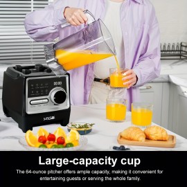 Liquidificador de Bancada 1400W, Tecnologia Total para Smoothies, Liquidificador de Tamanho Completo com Capacidade de 68.33oz para Gelo, Frutas Congeladas, Molhos, Sorvetes, Milkshakes e Sucos