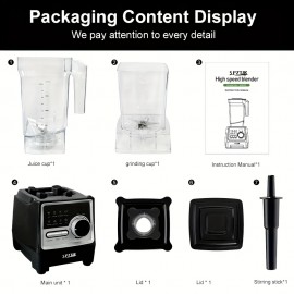 Liquidificador de Bancada 1400W, Tecnologia Total para Smoothies, Liquidificador de Tamanho Completo com Capacidade de 68.33oz para Gelo, Frutas Congeladas, Molhos, Sorvetes, Milkshakes e Sucos