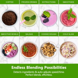 Liquidificador Profissional PRASKY, Liquidificador de Smoothies, 2 Recipientes de 75oz, Combo Liquidificador e Moedor 25000RPM Potente Liquidificador de Cozinha, Para Grãos de Café, Pimenta Seca, Trituração de Gelo, Suco, Liquidificador de Mesa