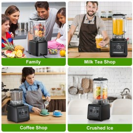 Liquidificador Profissional PRASKY, Liquidificador de Smoothies, 2 Recipientes de 75oz, Combo Liquidificador e Moedor 25000RPM Potente Liquidificador de Cozinha, Para Grãos de Café, Pimenta Seca, Trituração de Gelo, Suco, Liquidificador de Mesa