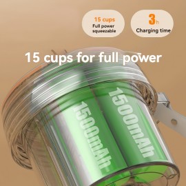 Juicador Portátil Sem Fio de Grande Capacidade de 27.05oz com Bateria Recarregável USB de 1500mAh, Lâmina de Aço Inoxidável de 8 Folhas, Design de Tampa Dupla para Suco Fresco - Casa, Viagem, Escritório, Festas (Branco Nuvem/Verde Mostarda/Colo)