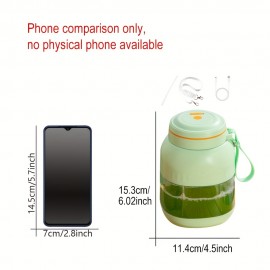 Juicador Portátil Sem Fio de Grande Capacidade de 27.05oz com Bateria Recarregável USB de 1500mAh, Lâmina de Aço Inoxidável de 8 Folhas, Design de Tampa Dupla para Suco Fresco - Casa, Viagem, Escritório, Festas (Branco Nuvem/Verde Mostarda/Colo)