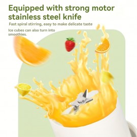Juicador Portátil Sem Fio de Grande Capacidade de 27.05oz com Bateria Recarregável USB de 1500mAh, Lâmina de Aço Inoxidável de 8 Folhas, Design de Tampa Dupla para Suco Fresco - Casa, Viagem, Escritório, Festas (Branco Nuvem/Verde Mostarda/Colo)