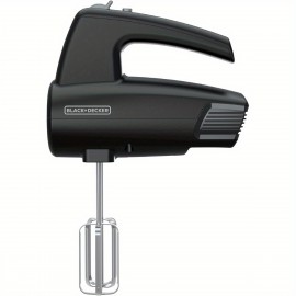 Batidora de Mão 250 Watts com Turbo Boost e Controle de Respingos - Design Ergonômico para Massas, Coberturas e Espalhadores - Inclui Estojo (Preto), Utensílio Portátil, Eletrodoméstico de Cozinha, Ferramenta Resistente, Cabo Robusto