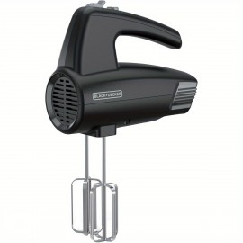 Batidora de Mão 250 Watts com Turbo Boost e Controle de Respingos - Design Ergonômico para Massas, Coberturas e Espalhadores - Inclui Estojo (Preto), Utensílio Portátil, Eletrodoméstico de Cozinha, Ferramenta Resistente, Cabo Robusto