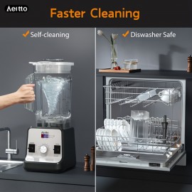 Aeitto Blender, Liquidificadores para Cozinha com Motor de 1500 Watts, Capacidade Grande de 68 Oz, Liquidificadores Profissionais de Bancada para Triturar Gelo, Bebidas Geladas (Preto)