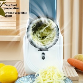 Carregador USB, Cortador de Legumes Multifuncional Elétrico, Utensílio de Cozinha Doméstica, Picador Sem Mãos, Ralador e Fatiador com 3 Lâminas Substituíveis, Presente Ideal para Entusiastas da Culinária