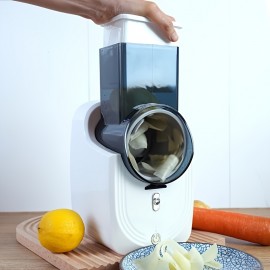 Carregador USB, Cortador de Legumes Multifuncional Elétrico, Utensílio de Cozinha Doméstica, Picador Sem Mãos, Ralador e Fatiador com 3 Lâminas Substituíveis, Presente Ideal para Entusiastas da Culinária