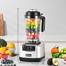 Bandeja de cozinha em caixa 68 OZ Liquidificador de bancada profissional de alta performance com lâminas de aço inoxidável, sem BPA, grande capacidade, para batidos, picar gelo, milkshake, prata