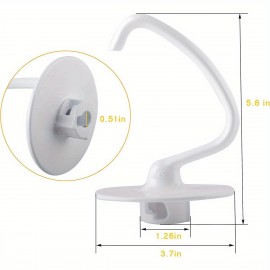 Substituição de Gancho de Massa Compatível com Acessórios de Misturadores de Pá de 4.5 QT, Gancho de Pão Antiaderente