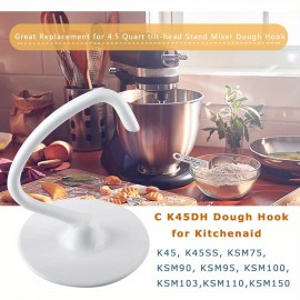 Substituição de Gancho de Massa Compatível com Acessórios de Misturadores de Pá de 4.5 QT, Gancho de Pão Antiaderente