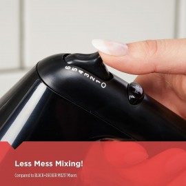 MX3200B Batedeira Manual de 6 Velocidades com Turbo Boost & Design Ergonômico - Menos Bagunça ao Mexer, Eletrodoméstico Preto Elegante para Cozinhar Bolos e Cookies, Utensílio Essencial para Panificação, Construção Durável