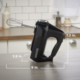 MX3200B Liquidificador de mão de 6 velocidades com Turbo Boost, preto