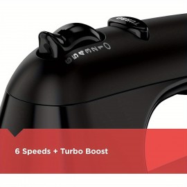 MX3200B Liquidificador de mão de 6 velocidades com Turbo Boost, preto