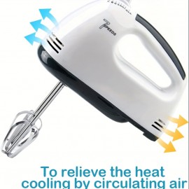 Batidora Elétrica de Mão 7 Velocidades para Confeitaria, Batedor Elétrico em Aço Inoxidável, Misturador Manual para Bolos e Massas, Batedeira Portátil