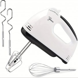 Batidora Elétrica de Mão 7 Velocidades para Confeitaria, Batedor Elétrico em Aço Inoxidável, Misturador Manual para Bolos e Massas, Batedeira Portátil