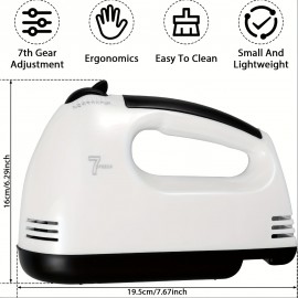 Batidora Elétrica de Mão 7 Velocidades para Confeitaria, Batedor Elétrico em Aço Inoxidável, Misturador Manual para Bolos e Massas, Batedeira Portátil