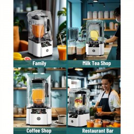 WantJoin Liquidificador de Alta Resistência 2200W - Ultra-Silencioso de Grau Comercial com Caixa de Som, Display Digital & Controles de Mistura - Ideal para Smoothies & Uso em Restaurantes - Plugue dos EUA, Liquidificadores para Cozinha