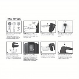 Batidora de Mão 250W com Turbo Boost e Controle de Respingos - Design Ergonômico para Massas, Cobertura Transparente e Estojo Incluso (Preto), Utensílio de Cozinha Elegante, Cabo Resistente, 5 Velocidades