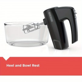 Batidora de Mão 250W com Turbo Boost e Controle de Respingos - Design Ergonômico para Massas, Cobertura Transparente e Estojo Incluso (Preto), Utensílio de Cozinha Elegante, Cabo Resistente, 5 Velocidades
