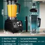 WantJoin Liquidificador Profissional de 1800W para Triturar Gelo e Fazer Smoothies, Grande Capacidade de 74.39oz, Ideal para Uso Doméstico e Comercial, WANTJOIN