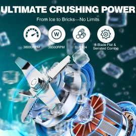 WantJoin Liquidificador Profissional de 1800W para Triturar Gelo e Fazer Smoothies, Grande Capacidade de 74.39oz, Ideal para Uso Doméstico e Comercial, WANTJOIN